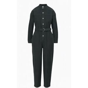 Aritzia Wilfred Free Horizon Utility Jumpsuit Long Sleeve Belt Black Size XS